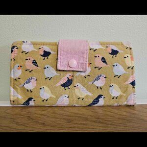Handmade Yellow Fabric Bird Wallet